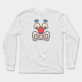 Funny Clown Face Cartoon Illustration Long Sleeve T-Shirt